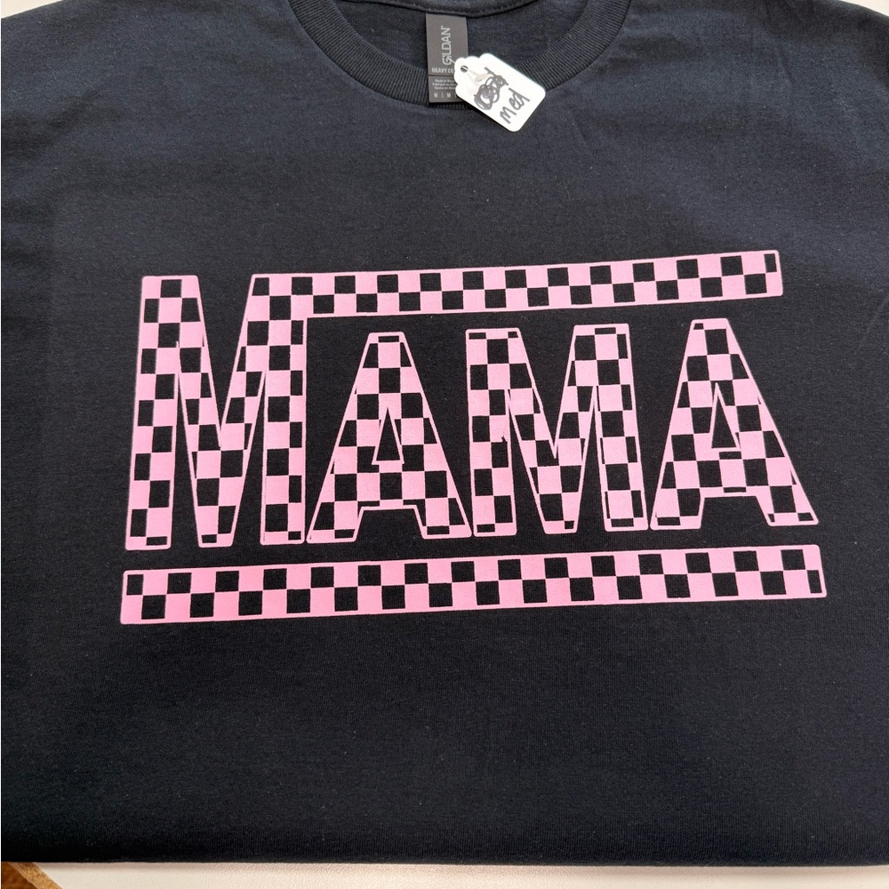 Adult Mama Shirt  Size Medium- Black and Pink